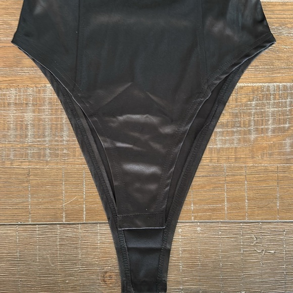 Amazon Black Silk like Black Tank Top Body Suit - Picture 3 of 7